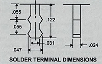 Solder Terminal Dimensions